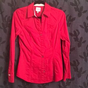 Express Red Button Down
